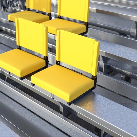 FLASH FURNITURE 500 lb. Rated Stadium Chair, Yellow, PK2 2-XU-STA-YL-GG